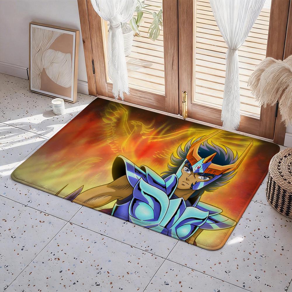 Anime A Saint Seiya Floor Mat Eco  Flannel Doormat Non Slip Odorless Indoor Floor Rug Soft Short Plush Home Mat