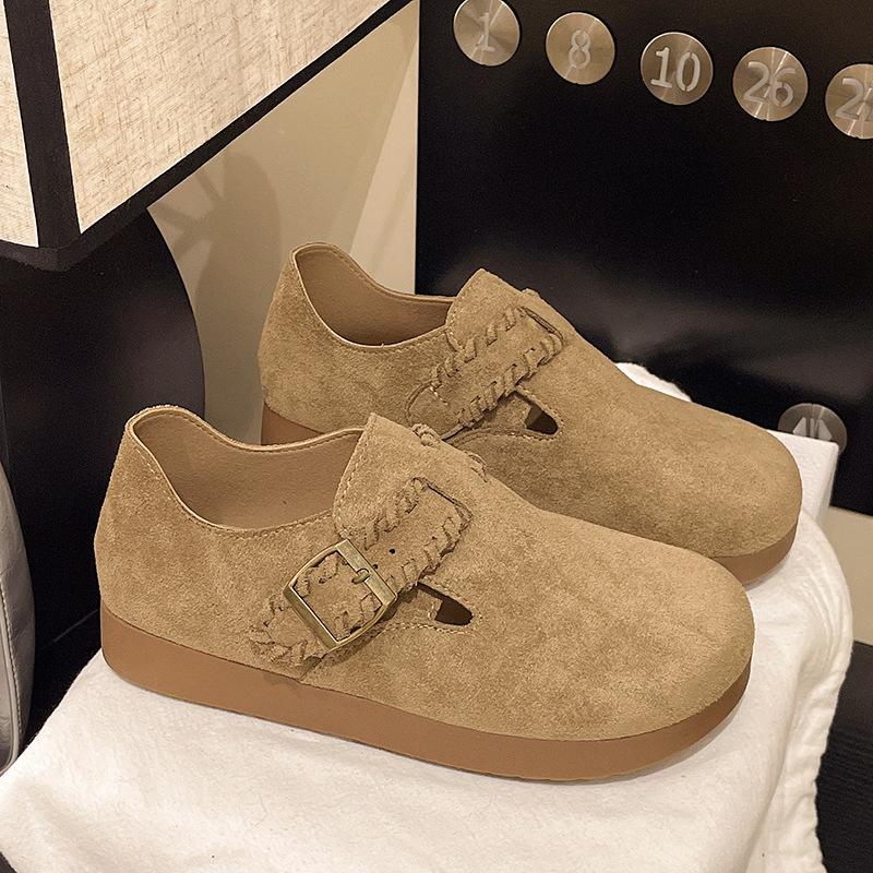 Birkenstock shoes women's 2025 new all-inclusive outer wear platform shoes bag head lazy one pedal outer wear soft-soled shoes single shoes