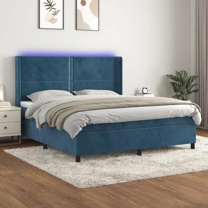 VidaXL Sommier à Lattes de Lit avec Matelas et LED, Lit Rembourré, Lit Double, Lit Adulte de Chambre à Coucher Intérieur, 3139521