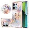 For Xiaomi Redmi Note 13 Pro 5G/Poco X6 5G Case with Ring Kickstand IMD Marble Pattern TPU Back Cover