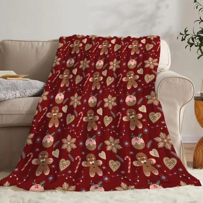 Weihnachtsdruck Überwurfdecke Superweich Kuschelig Nickerchen-Decke für Bett Sofa Büro Reise Maschinenwaschbar Perfektes Wohngeschenk