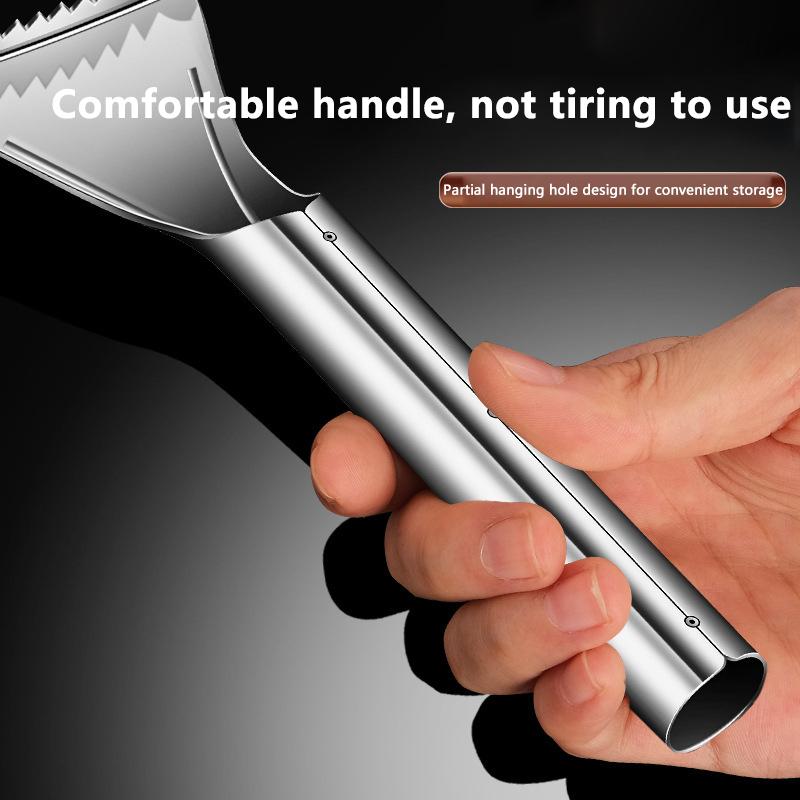 304 Rostfritt Stål Förtjockat Runt Handtag Fiskfjällare, Tandad Fiskfjällningsverktyg För Hemmakök