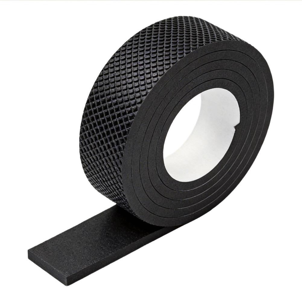 Tappetino in Gomma Antiscivolo EVA Nero Spesso 6 mm Rotolo Autoadesivo per Gambe di Mobili per Prevenzione Graffi su Sedia, Tavolo, Armadio, Pavimento