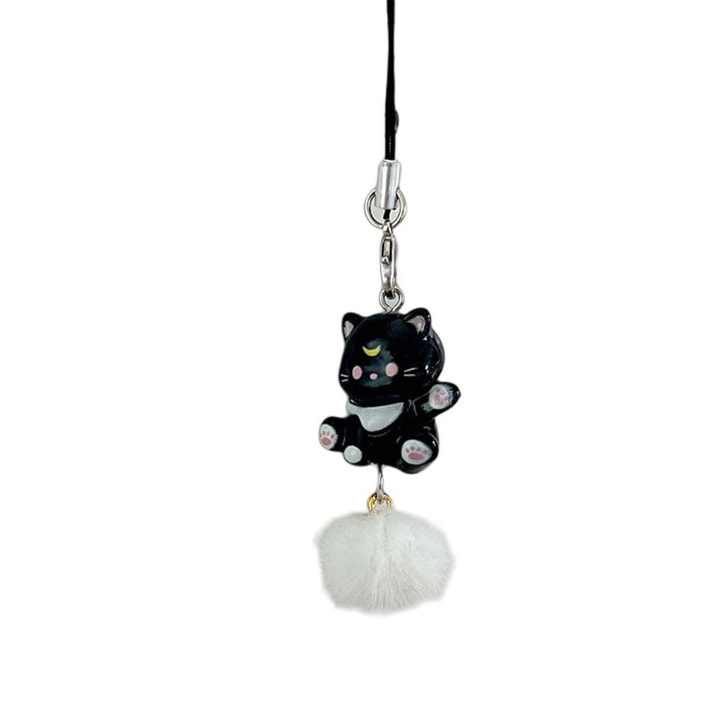 Adorable Cats Keychain with Resin Pendant Portable Accessory for Backpacks and Bags Gifts for Girls and Couples
