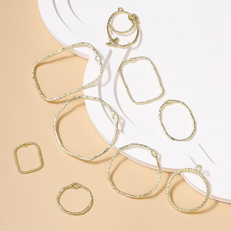10Pcs Alloy Hollow Frame Open Back Bezel Pendants Geometric Charms For Diy Jewelry Making Earrings Necklace Supllies