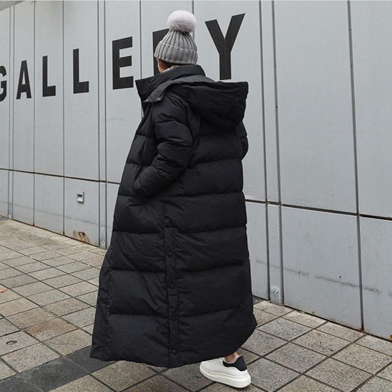 Thicken Lengthen Padded Jacket Women's Oversize Winter Korean Cotton Jacket Straight Bread Down Padded Coat Lady