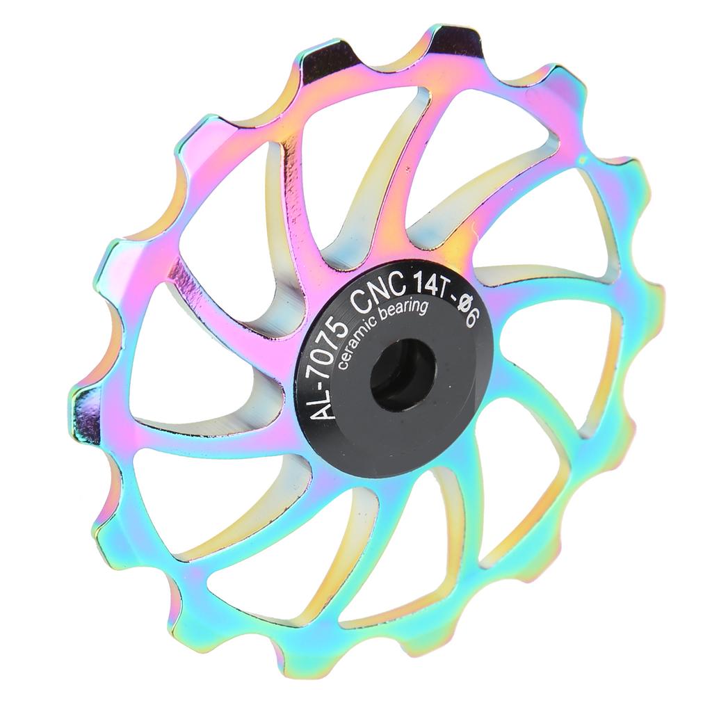 14T Bike Guide Roller Aluminum Alloy Bike Pulley Wheel Guide Roller for Mountain Folding Bike