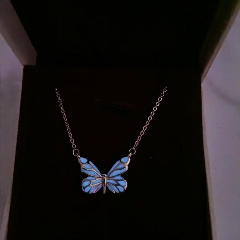 Luminous Butterfly Bracelet & Necklace Set - Exquisite Qixi Festival Gift Jewelry for Couples