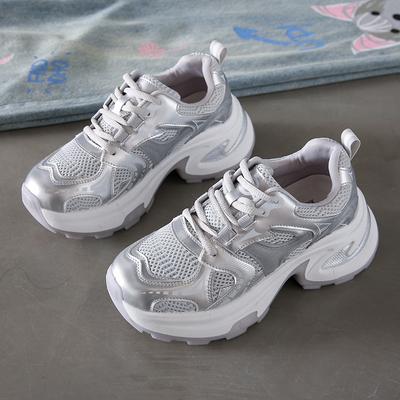 Women Luxary Chunky Sneakers Mesh Breathable Increased Internal Trainers Sports Running Casual Ladies Fitness Vulcanize Shoes