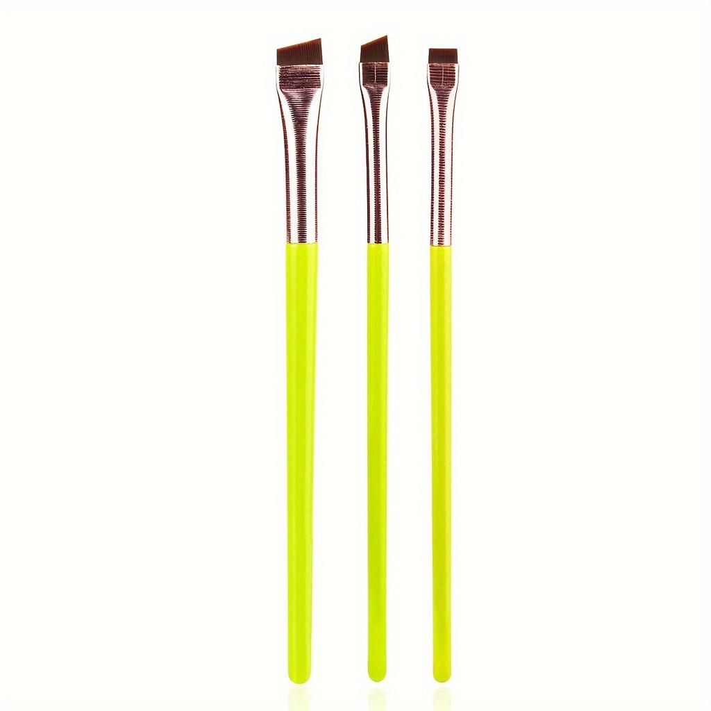 3er Make-up Pinsel Set, Klingen Eyeliner Pinsel Feiner Schräger Kopf Augenbrauenpinsel Konturen Eyeliner Ultra-Dünner Lidschattenpinsel Make-up