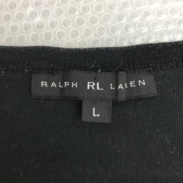 Ralph Lauren Japan Made 3/4 Ärmel Cutsew Schwarz Größe L Damen Baumwoll Tops(GEBRAUCHT)
