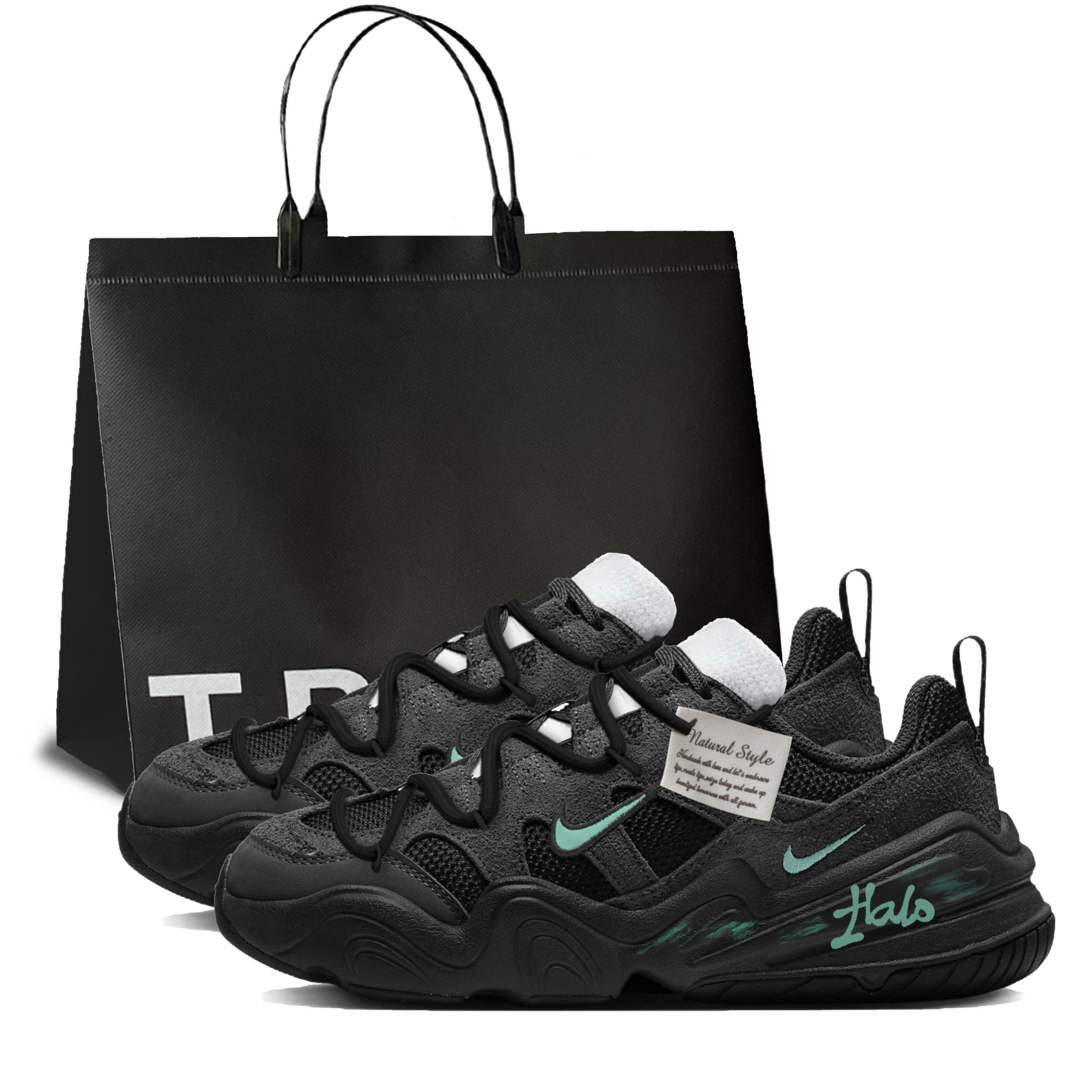 

Nike Tech Hera Blue Suede Cushioning Abrasion Resistant Height Increasing Low top Casual Shoes Unisex Black Cyan DR9761-101(Team1670-) 35.5