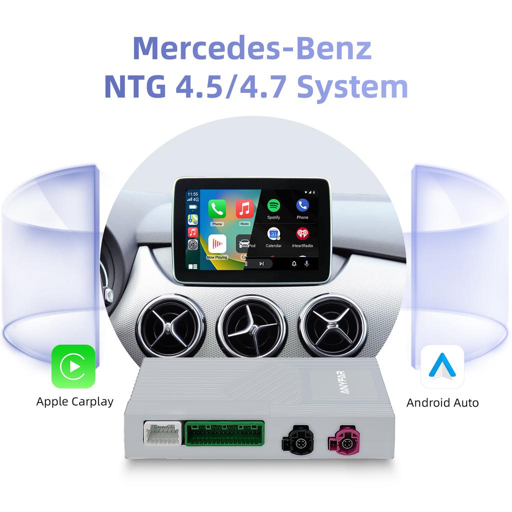 Ezonetronics Wireless CarPlay Android Auto Retrofit Kit Decoder Box for Mercedes Benz NTG 4.5 4.7 COMAND System 2011-2015