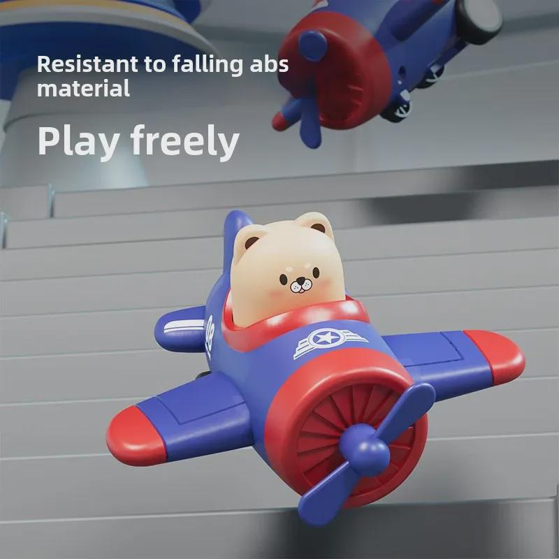 Inertia Pull-Back Airplane Push Toy for Boys and Girls Ages 0-2