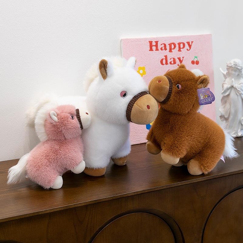Cute Pony Doll Plush Toy Girl Bed Sleeping Doll Warm Heart Accompany Children Birthday Gift