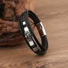 Men's Multi-layer Woven Leather Bracelet, European and American Punk Stainless Steel Lion Head Bracelet, Men's Leather Rope Bracelet.