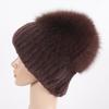Russia Lady Winter Real Fur Hat Women Warm Knitted Genuine Rex Rabbit Fur Hat Top Natural Fox Fur Bomber Caps Rex Rabbit Fur Cap
