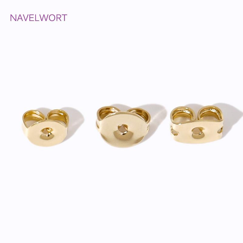 50/100Pcs 14K Gold Plate Brass Earing Back Stopper Butterfly Earing Plug For Jewelry Making DIY Earring Jewelry Accessories
