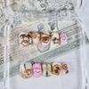 Cute Pink Rabbit Love Bear 3D Star Butterfly Knot Wing Dot Ellipse Fake Nails Birthday Gift Nail Art