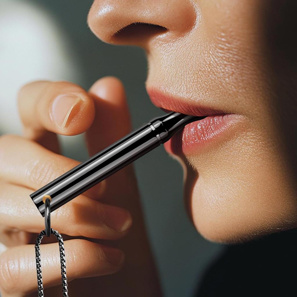 Breathing Necklace to Quit Smoking and Vaping with Refillable Mint Pods Stainless Steel Stop Smoking Aids Fidget Necklace for Anxiety Relief Smokeless