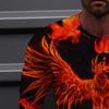 Spring Autumn 3D Digital Printed Phoenix Flame Men's Casual Loose Long Sleeve T-shirt Pulleys&Long Sleeves Men's