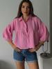 Ruitai 2025 Women's Cotton Single-Breasted French Lapel Shirt with Seven-Sleeves