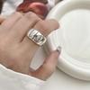Korean Retro Geometric 925 Silver Plated Open Ring for Women