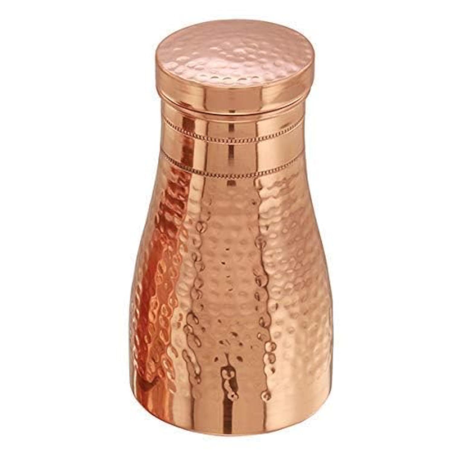 

Modern & Traditional Bedside Bedroom Copper Water Jar with Pure Copper, Leak Proof, Office Gym Yoga, Home, Kitchen, Travel Capacity 1 Litre (1000 ml)