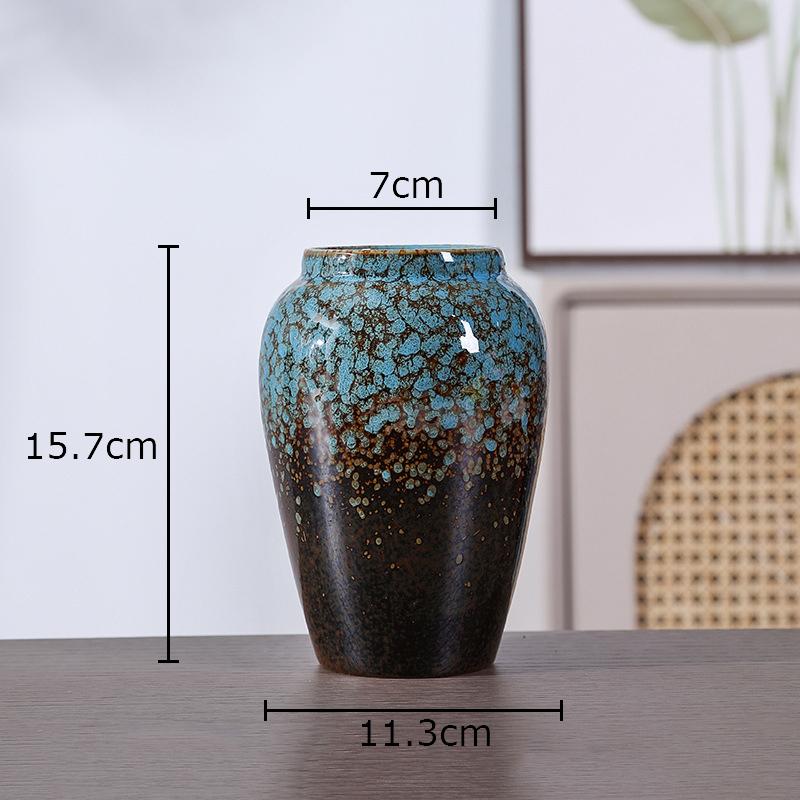 Retro Painted Ceramic Vase Classical Porcelain Plant Pots Table Decoration Flower Arrangement Floral Vases Room Aesthetic Decor