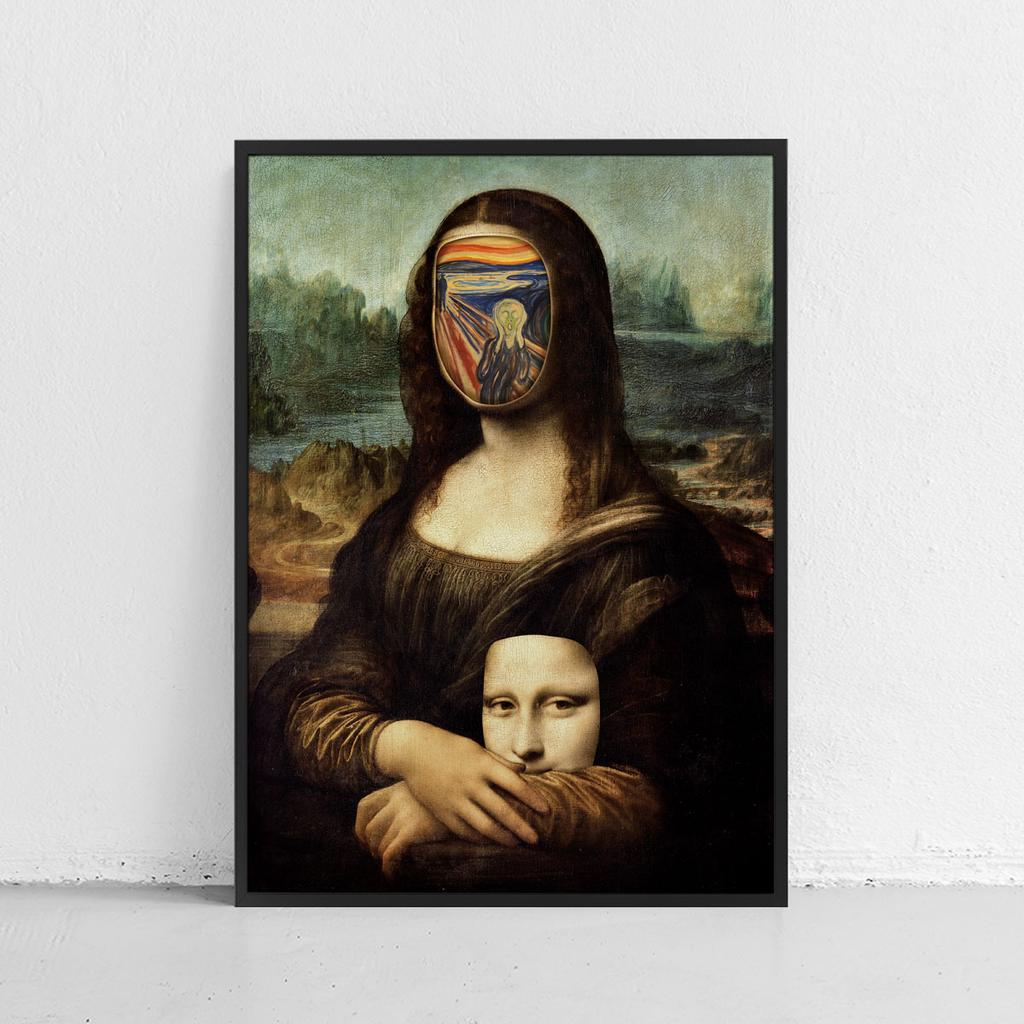 Plakat Mona Lisa scream ramka czarna