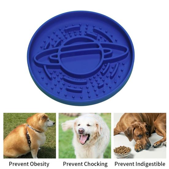 Slow Feeder Dog Bowl Planet Silicone Pet Bowl Anti-Choke Dog Feeder with Non-Slip Base for Healthy Eating Bloat Prevention