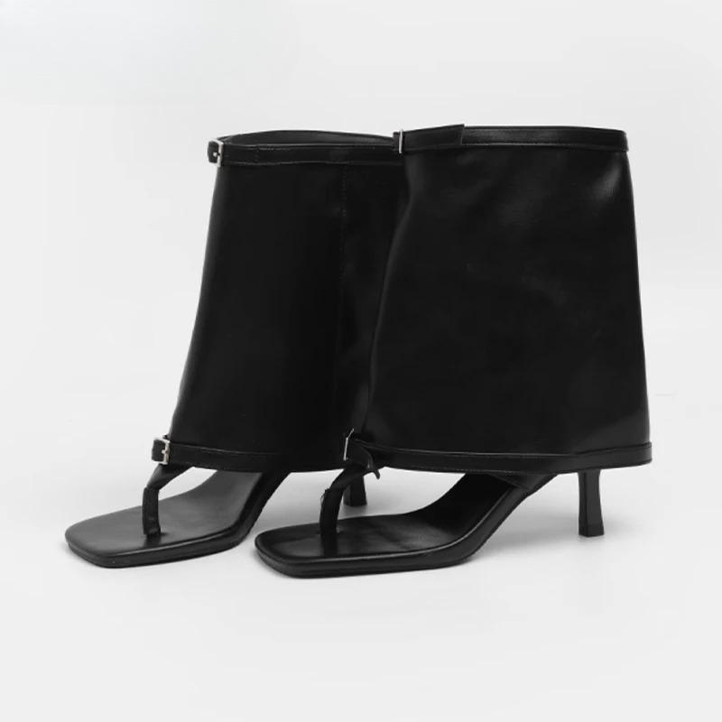 Fashion High Heels Sandals Women Ankle Cool Boots Sandals Clip Toe Shoes Trend 2025 Summer New Woman Pumps Dress Slides Mujer Sandalias