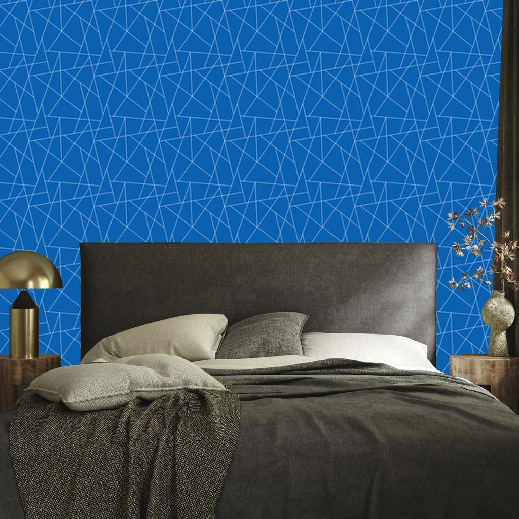 Wallpaper Geometric Pattern Blue, Fine Detail 50x1000