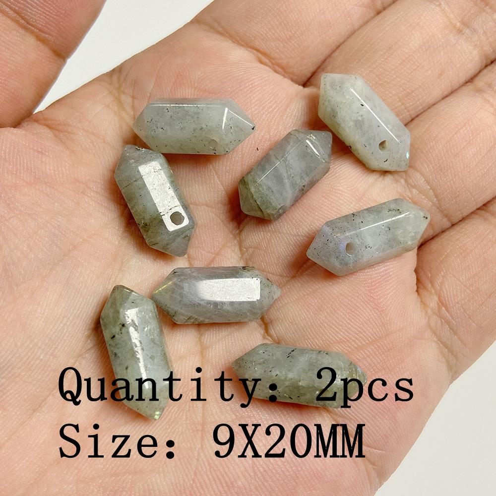 Natural Flash Labradorite Stone Charm Pendant Healing Semi-precious Stone Connector for Jewelry Making Necklace Accessories Gift