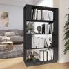 Bookcase/Room Divider Grey 80x25x132 Cm Solid Pine