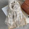 Warm Soft Scarf Plaid Print Women Shawl New Mohair Wool Scarf  Women