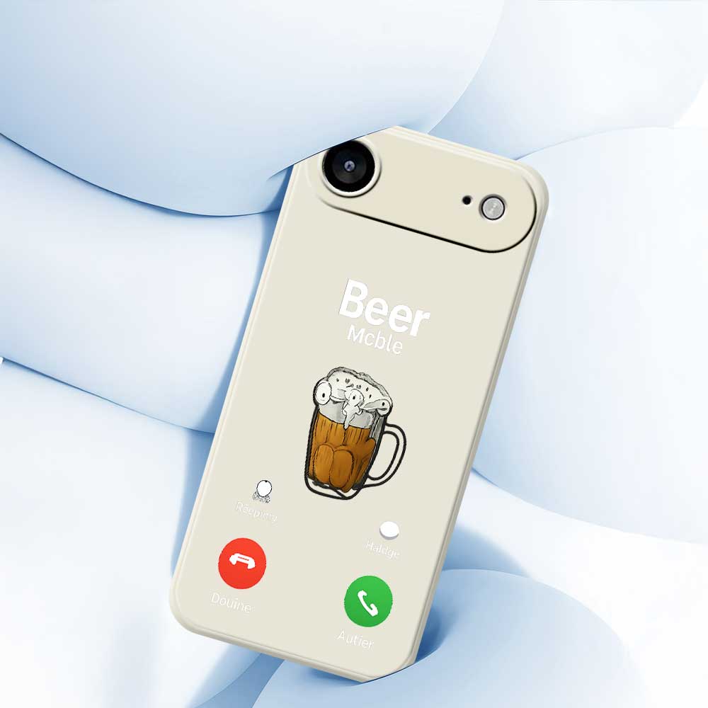 Für iPhone 17 Air Hülle Bier Muster Druck Gerade Kante TPU Handy Rückseite