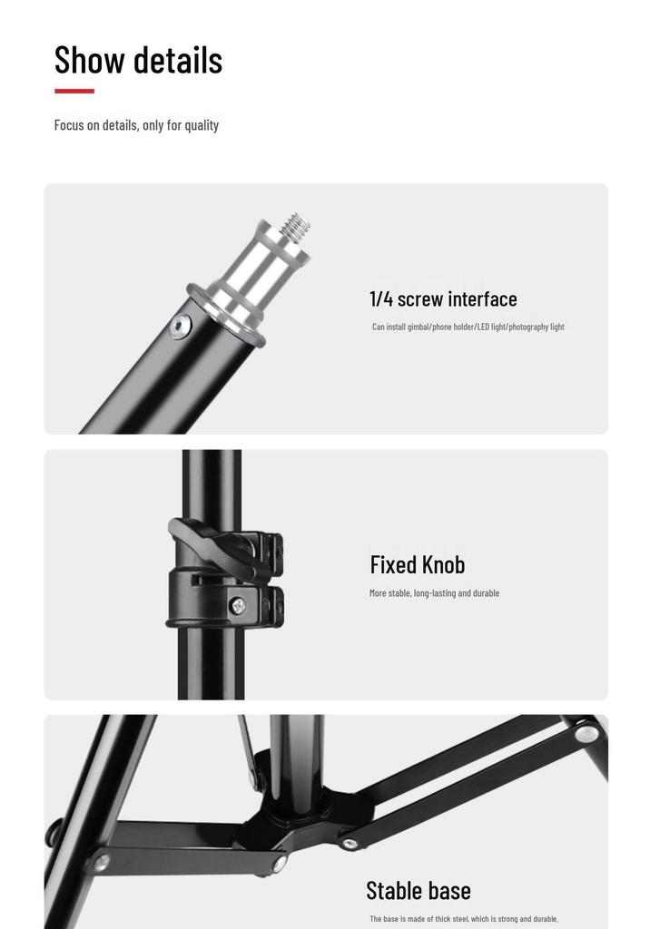 Professional Photography & Broadcast Floor Lamp Stand - Adjustable 70cm Floor & Flash Lamp Stand