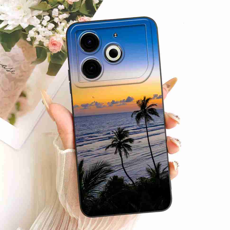 For Tecno Pova 6 Neo Case Pink Cherry Cartoon Silicone Phone Casing Tecno Pova6 Neo 6Neo LI6 Case Protection Back Cover