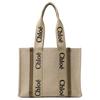Chloe Woody Logo Offene Tragetasche Damen Tragetaschen Khaki CHC23-AS383L17-20X