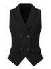 Allegra K Women's Elegant Double-Breasted Sleeveless Suit Vest, Black, Size XL