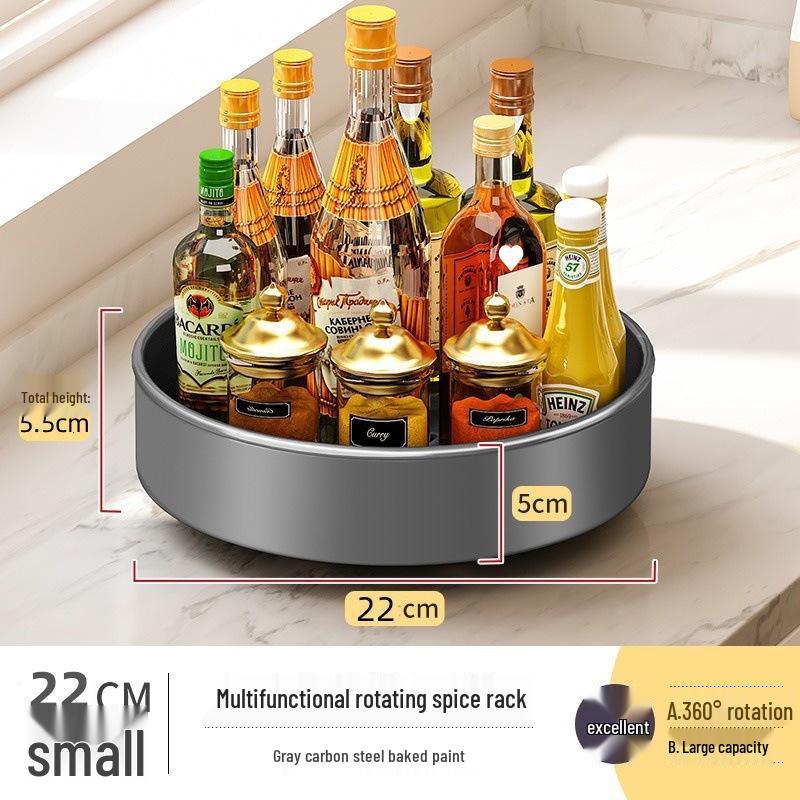 Multifunctional Rotating Spice Rack & Condiment Organizer for Kitchen Countertop