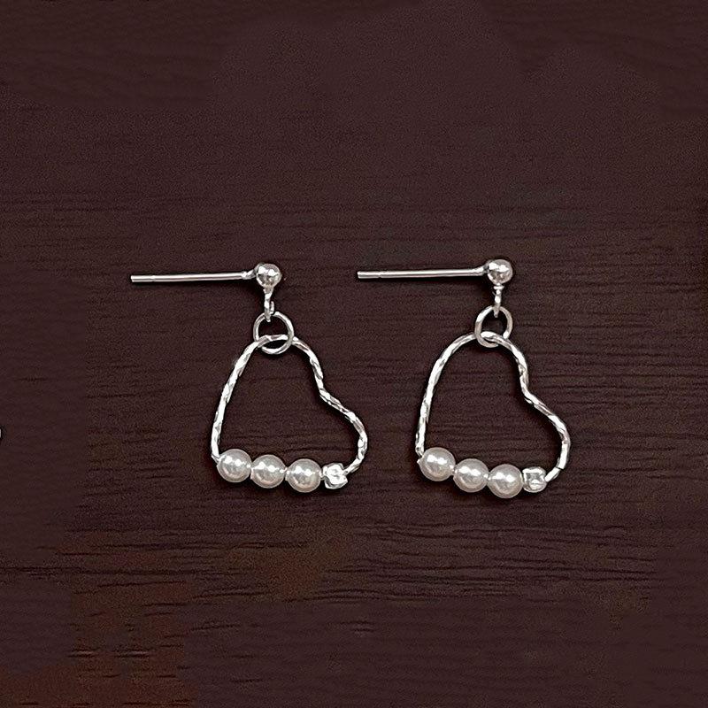 Love Earrings, Pearl Rings, Simple Temperament, Women's Small Earrings, Sweet