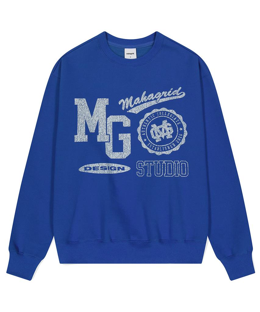 MAHAGRID Varsity Logos Sweatshirt Blue(Mg2Dfmm454A)