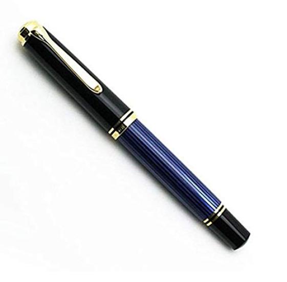 Pelikan M800 Blue Stripe Fountain Officially Imported Souverän Pen, B-Bold,