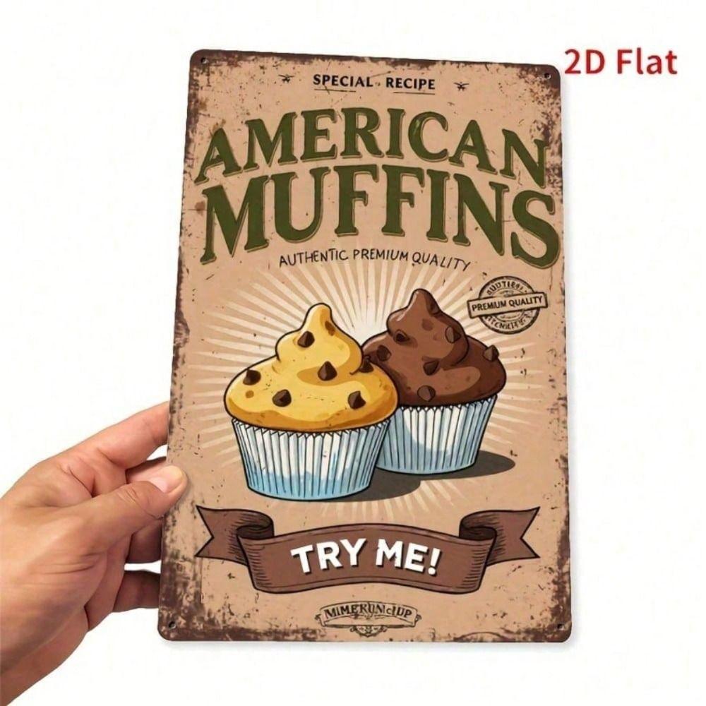 

Metal Wall Art Vintage Kitchen Dessert Muffin Poster