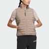 Adidas Goose Down Woven Baffle Vest 800 Fill Solid Color Logo Outdoor Sports Down Vest Women Vests Pink Brown IT8692