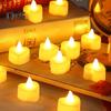 24 Stück LED-Teelichter, herzförmige, flammenlose, flackernde Kerzen, batteriebetriebene elektrische Teelichter für Valentinstag und Hochzeit