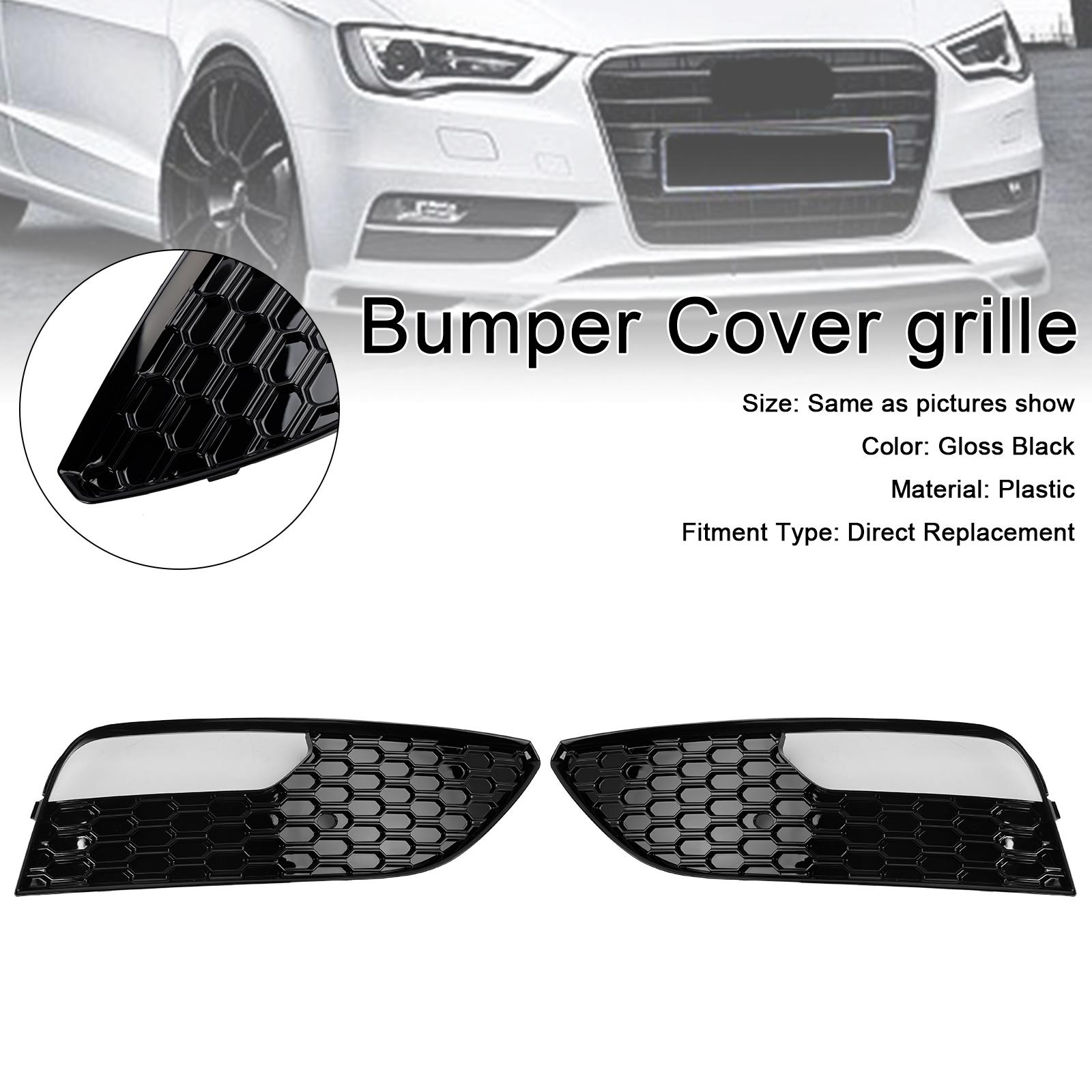 

2PCS Front Bumper Fog Light Cover Grille Grill 8V3807681 8V3807682 Fit A3 2012-2016