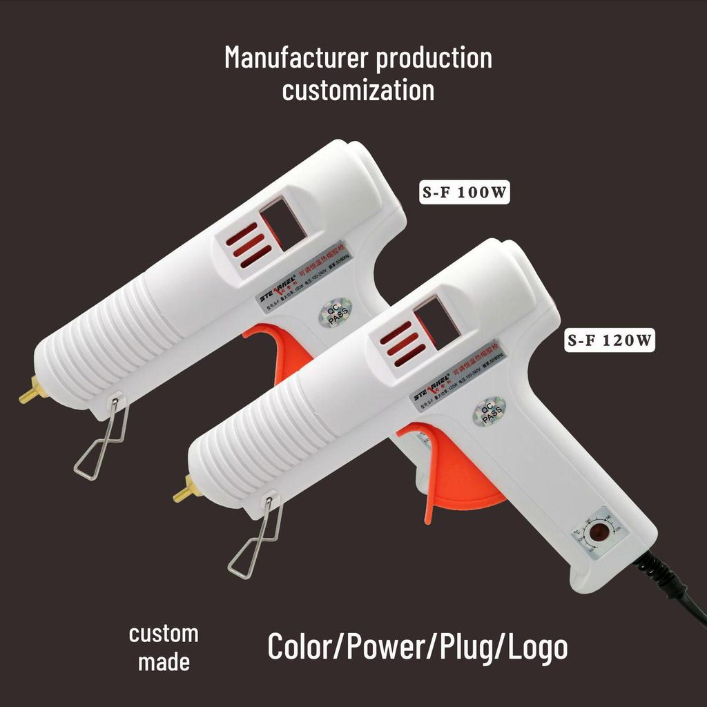 100W Adjustable Temperature Hot Melt Glue Gun for Wood and Craft Projects